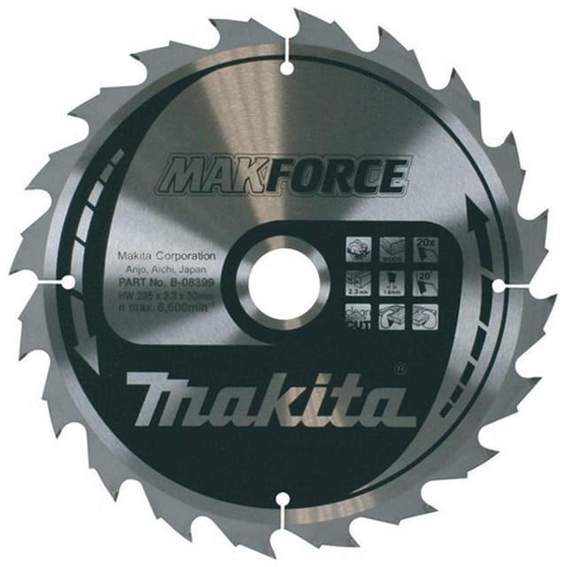 Makita - Kreissägeblatt B-08171, Ideales Werkzeug Für Präzise Schnitte In Verschiedenen Materialien, Optimiertes Design, De Fortschrittliche Schärftechnologie, Metallische Farbe.