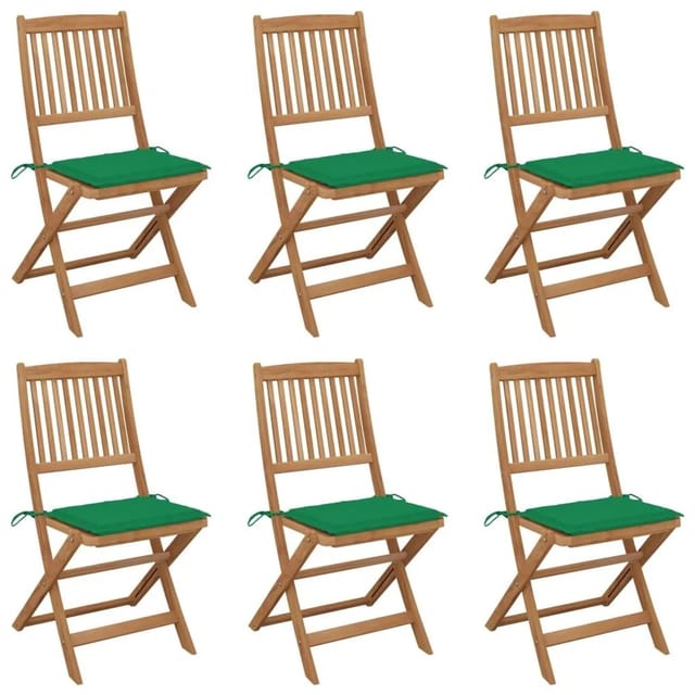 Prolenta Premium Klappbare Gartenstühle 6 Stk. Mit Kissen