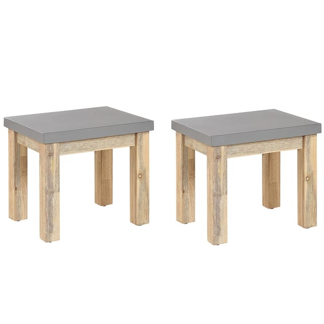 Gartenstuhl 2er Set Ostuni Beton Grau