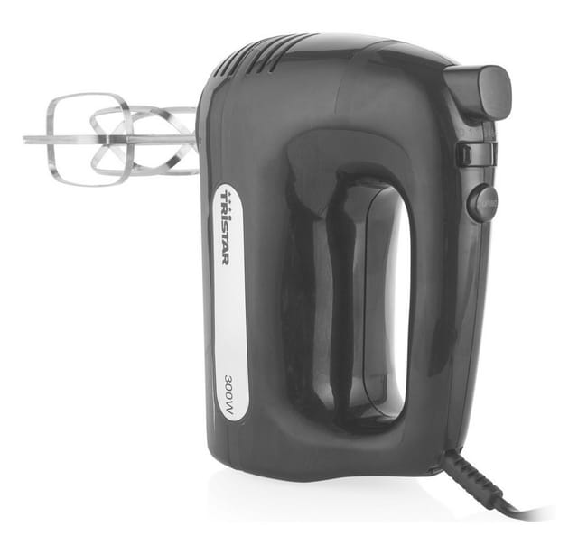 Tristar - Handmixer Kunststoff, 6 Stufen Turbofunktion, 2 Knethaken 2 Quirle, 300watt