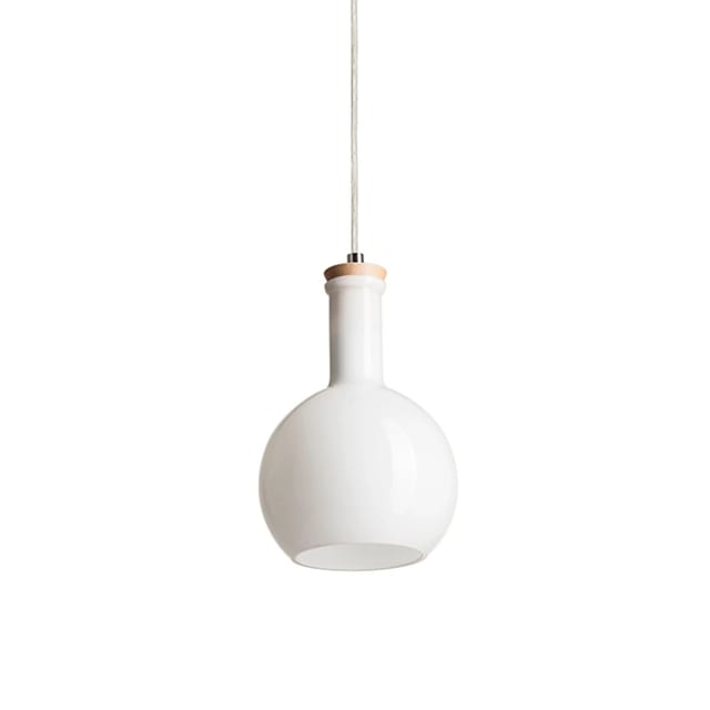 Kronleuchter Pulire Rd Aufgehängt Opal-glas/holz/chrom 230v E14 28w
