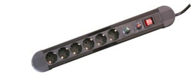 Steckdose 6fach Mit Überspannungsschutz Schwarz Electro Dh 36.256 8430552083312