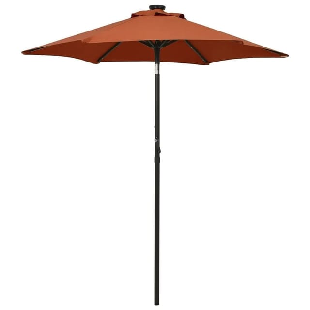 Sonnenschirm Mit Led-beleuchtung Terrakotta 200x211 Cm Alu Vidaxl