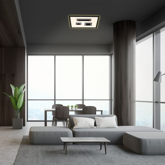 Briloner Led Panel Pac Schwarz-weiß 42,3 X 42,3 Cm Mit Backlight Warmweiß Deckenleuchte