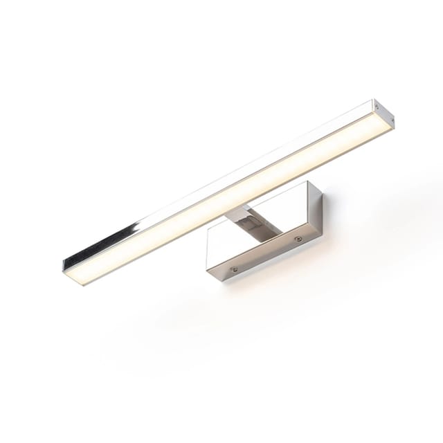 Faretto Applique Panon Long Da Parete Cromo 230v Led 12w Ip44 3000k