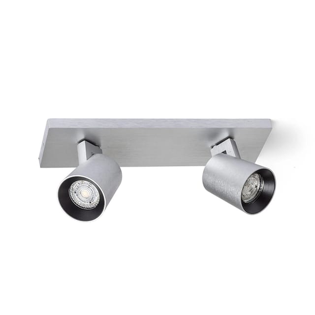 Rendl Light - Strahler Kenny Ii Deckenleuchte/wandleuchte Aluminium Gekämmt/schwarz 230v Gu10 2x35w