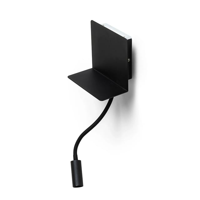 Rostam Wandleuchte Mit Usb Schwarz 230v Led 2x3w 3000k