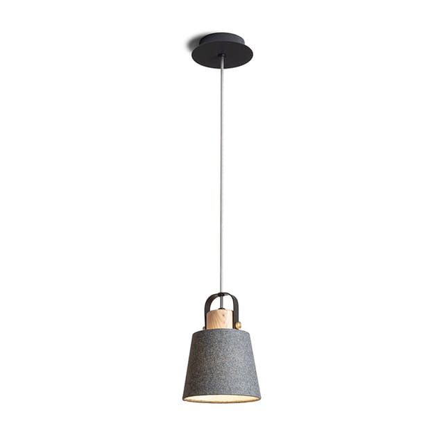 Hängeleuchte Choupette Schwarz Grau Stoff/holz 230v E27 15w