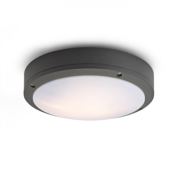 Plafoniera Sonny Da Soffitto Grigio Antracite 230v E27 2x18w Ip54