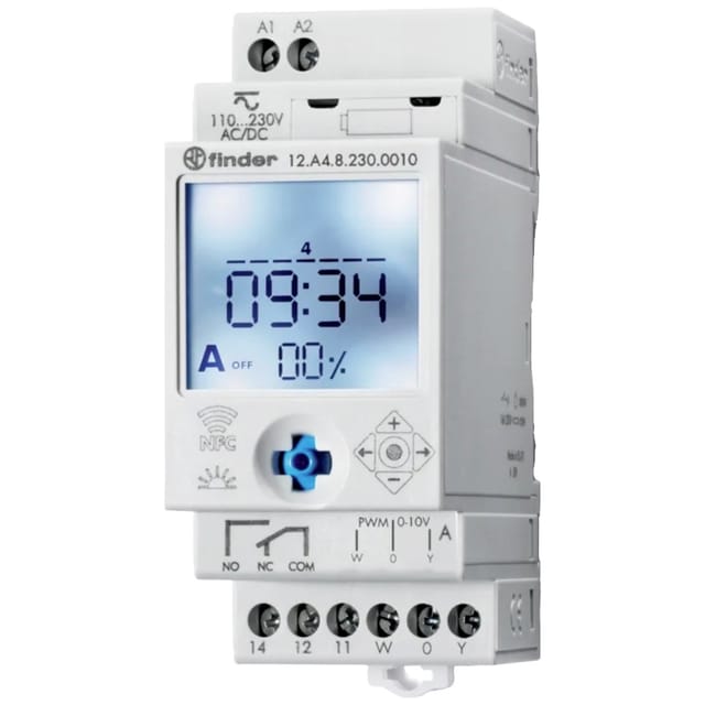 Finder - Zeitschaltuhr Für Hutschiene Betriebsspannung: 230 V/dc, 230 V/ac 12.a4.8.230.0010 1 Wechsler