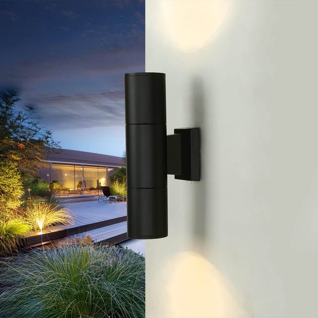 Licht-erlebnisse - Up Down Fassadenstrahler Schwarz Ip54 Gu10 Aluminium Wandlampe