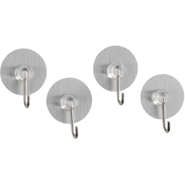 4er Set Haken Osimo Nickel Bad Küchen Handtuch Halter Ohne Bohren Gäste Wc - Silber Matt - Wenko