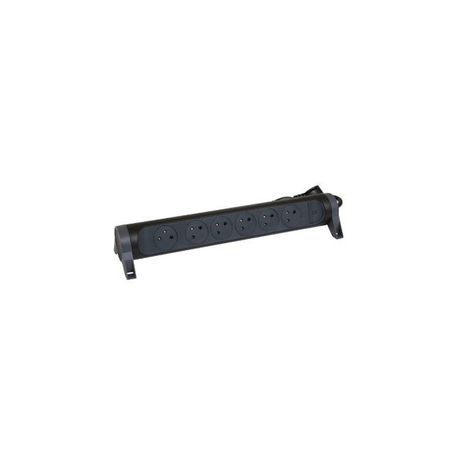 Legrand 049456 Steckdosenverlängerung Mit Drehblock 6-fach 2p+t Surface , Schalter Und Kabel Länge 1,5m