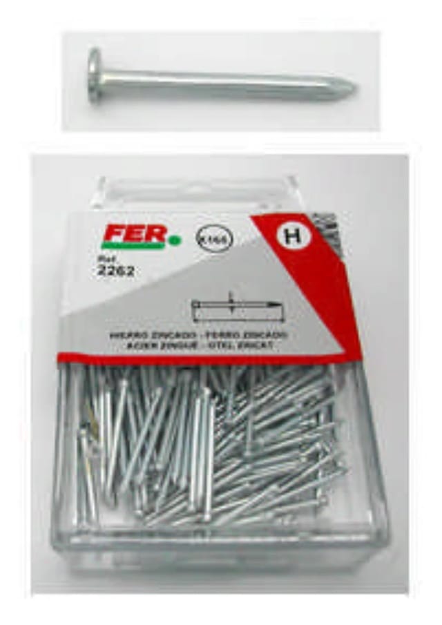 Fer - Finstock Zink-eisen-spitze C/flach 17x70x3 Plas Box 250 Gr