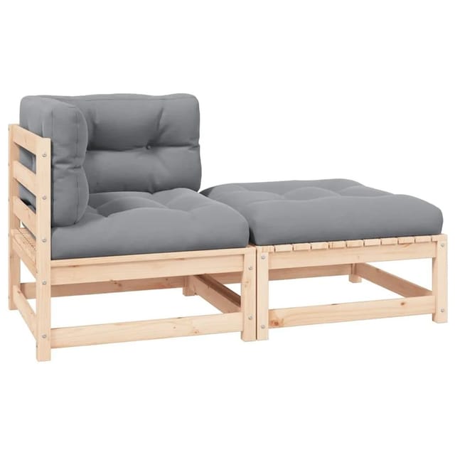 2-tlg. Garten-lounge-set Mit Kissen Kiefer Massivholz Vidaxl