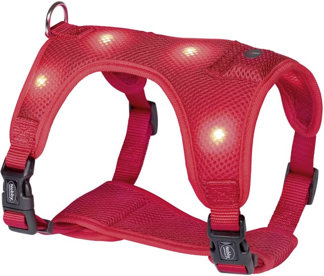 Led Hundegeschirr Flash Mesh Rot Brustgeschirr - Nobby