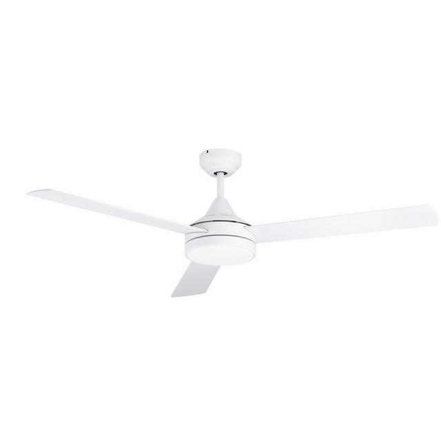 Deckenventilator Sesimbra, 3 Flügel Ventilator Mit Licht, Weiß, Wendeflügel Aus Schichtholz Eiche Oder Weiß, Fernbedienung, Sommer Winter Betrieb, Warmweiß–kaltweiß, Dimmbar, Ac Motor, Ø 132cm - Eglo
