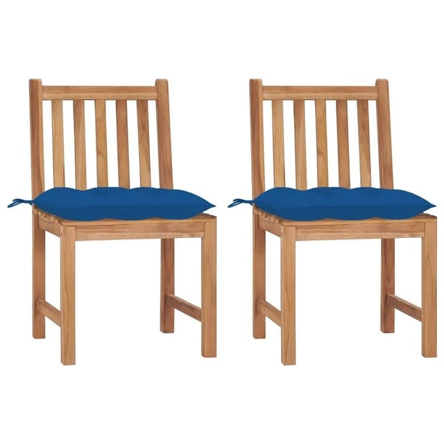 Gartenstühle 2 Stk. Mit Kissen Massivholz Teak Vidaxl