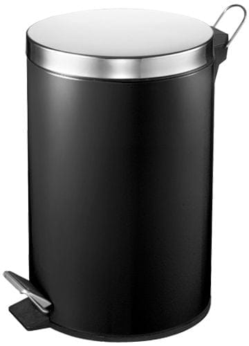 Trendline - Tretabfalleimer 12 L Schwarz Abfalleimer Kosmetikeimer Treteimer Mülleimer