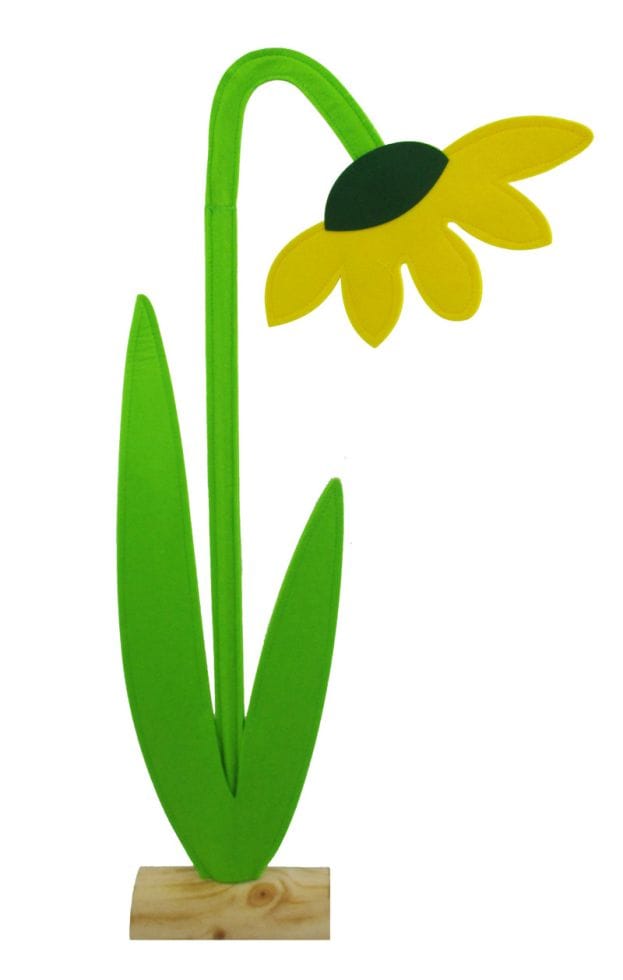 Trendline - Deko Blume Filz 62 X 31 Cm Gelb Grün Jahreszeitliche Dekoration