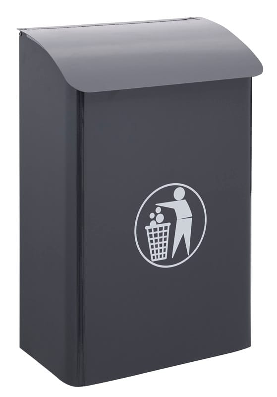 E6115 Mülleimer Zum Aufhängen Aufhängbarer Wandmülleimer Mülleimer Für Garagen, Eingänge, Geschäfte Verschiedene Farben Für Getrennte Müllsammlung Papierkorp Hängemülleimer Mit Deckel 30 - Grau - Arregui