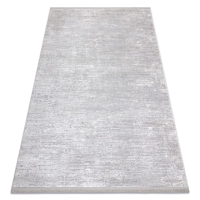 Modern Teppich Tuls Strukturell, Franse 51248 Grau Grey 200x290 Cm