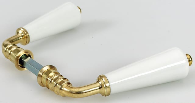 Set Mit 2 Krücken Aus Limoges-porzellan Mit Messingbeschichtung, L.110 X B.3 X H.3 Cm Centrale Brico