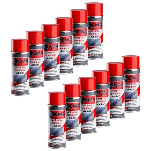 Zink Professional Spray Set 12 X 400 Ml Grau Matt Zinkspray Dose Hitzebeständig