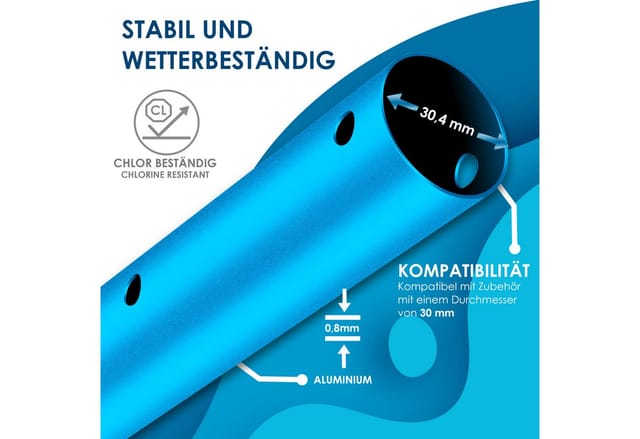 Kesser® Pool Teleskopstange Aluminium 1,20-3,60 M - Blau