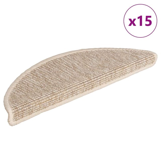 Stufenmatten 15 Stk. 56x17x3 Cm Hellbeige Halbrund Vidaxl