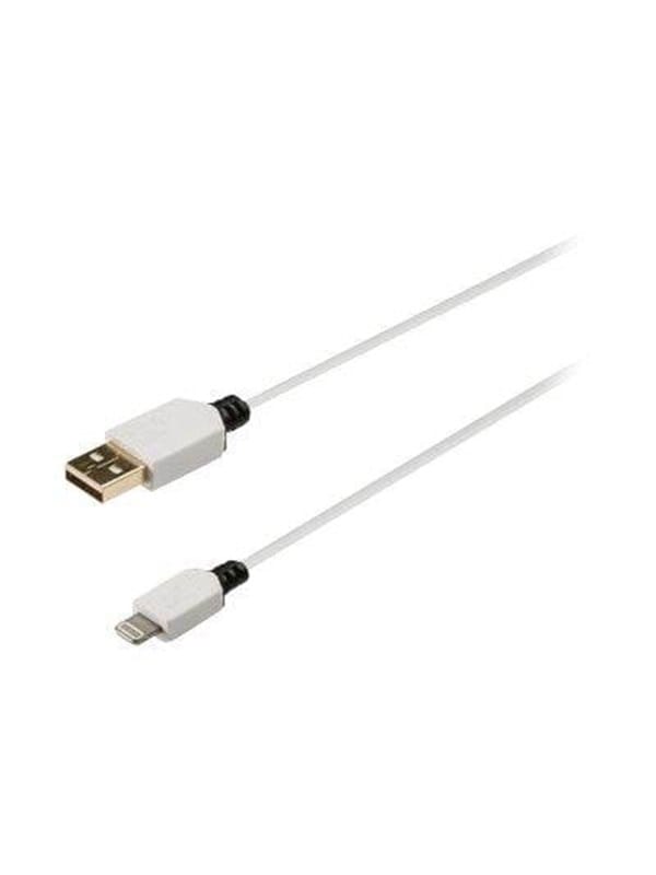 Nedis - Lightning Kabel Usb 20 Apple Lightning 8 Polig Usb A Stecker 480 Mbps Vergoldet 200 M Rund Pvc Grau Wei Box