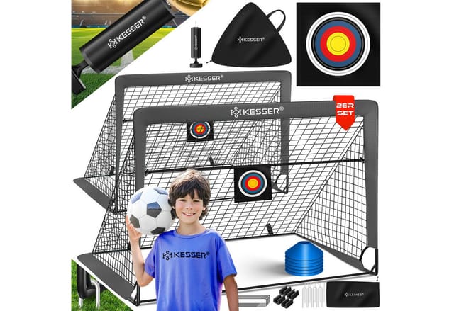 Kesser® Fußballtor, 2er Set, Für Kinder - Anthrazit