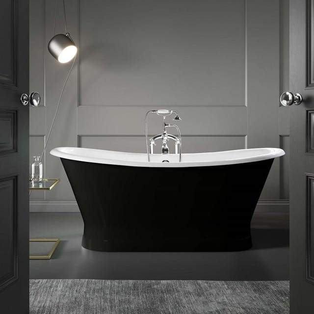 Freistehende Gusseisen Badewanne Coventry Schwarz 170