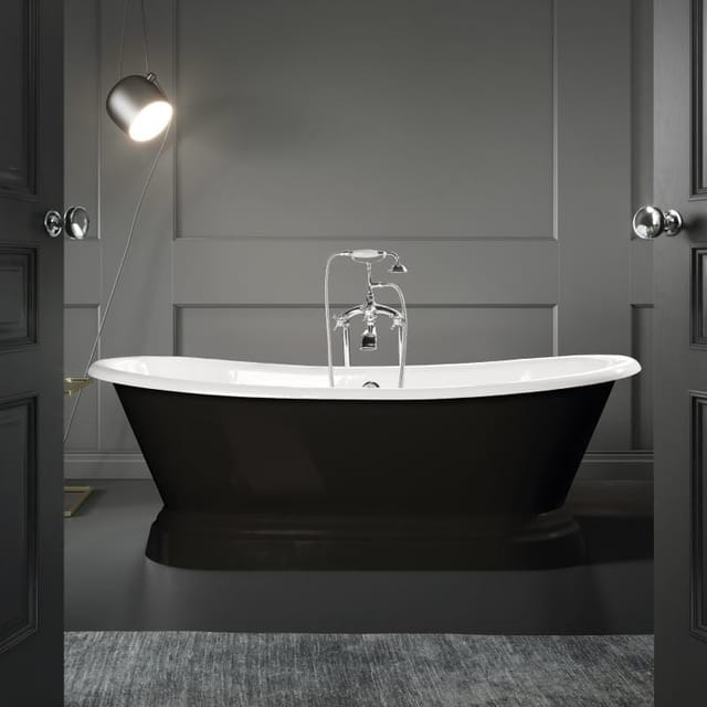 Rogier&mothes - Freistehende Gusseisen Badewanne Southport Schwarz 180