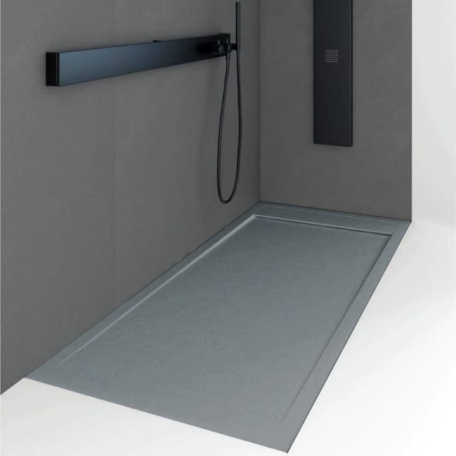 Stano. - Mineralguss-duschwanne Extra Flach Quore Schieferoptik Anthrazit 80x200cm