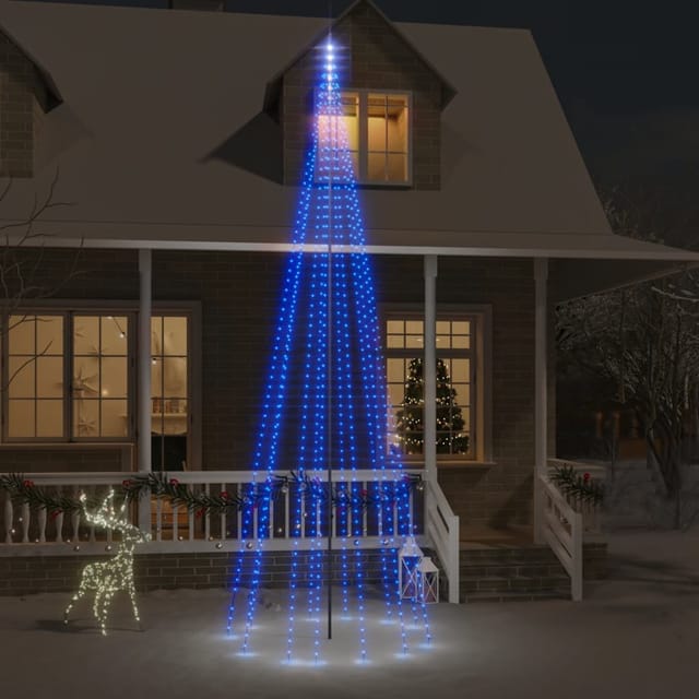 Vidaxl Weihnachtsbaum Für Flaggenmast 732 Blaue Led 500 Cm