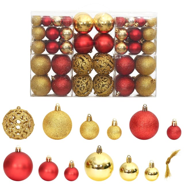 Prolenta Premium Weihnachtskugeln 100 Stk. Golden Und Weinrot 3 /