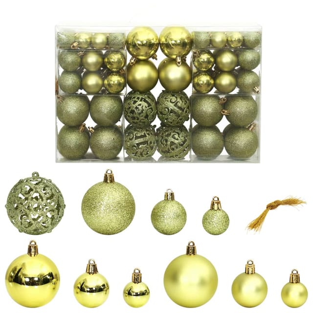 Weihnachtskugeln 100 Stk. Hellgrün 3 / 4 / 6 Cm Vidaxl
