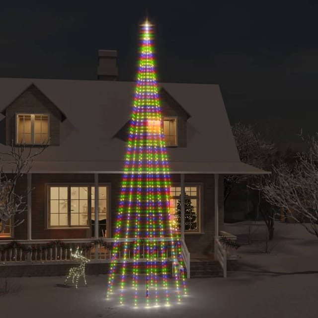 Led-weihnachtsbaum Für Fahnenmast Mehrfarbig 1134 Leds 800 Cm Vidaxl
