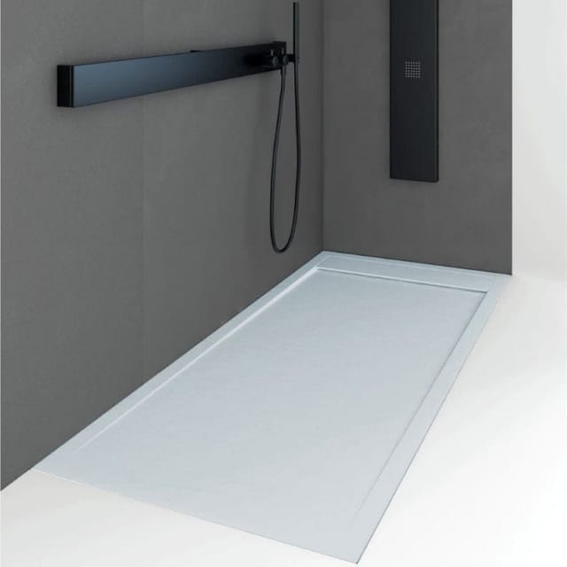 Stano. - Mineralguss-duschwanne Extra Flach Quore Schieferoptik Grau 80x170cm