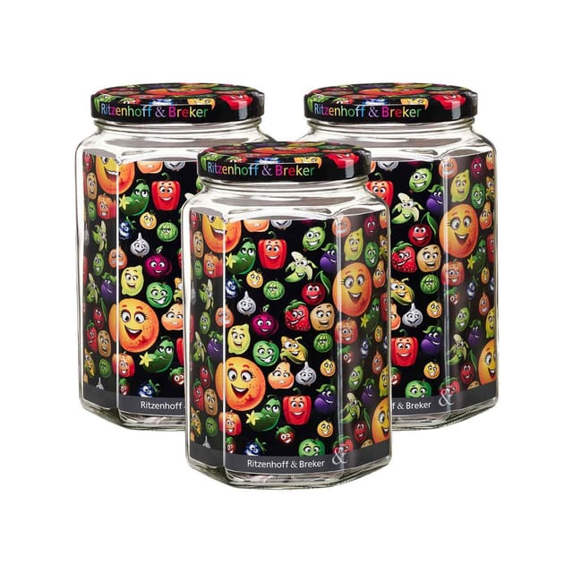 Ritzenhoff & Breker Vorratsgläser Smile 1,7 l 3er Set