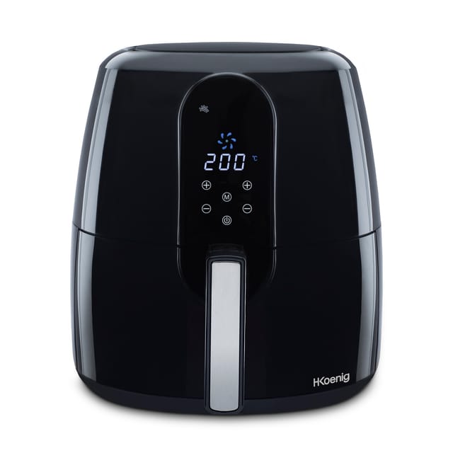 H.Koenig Air Fryer FRY820 Fritteuse ohne Öl, 5,5L, 7 programme, einstellbar von 80 °C bis 200 °C, screen, herausnehmbarer Korb, spül, 1800 W