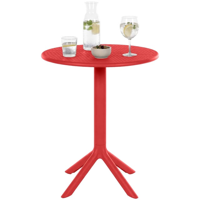 CLP Gartentisch Lacota rund 60 cm, aus wetterfestem, UV-beständigem Kunststoff, ideal als Balkontisch und Terrassentisch für 2 bis 4 Personen