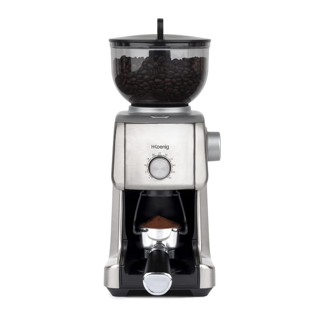 H.Koenig Elektrische Kaffeemühle GRD830, 16 Stufen, leistungsstark 130W, Kapazität 400g