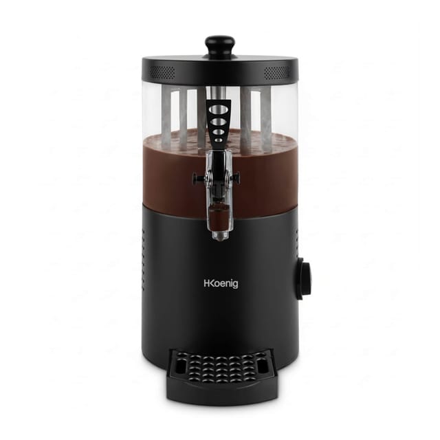 H. Koenig Heiße Schokolade Spender SHK802 / Edelstahl / 3 L / Schwarz / bis zu 90°C / 1200 W