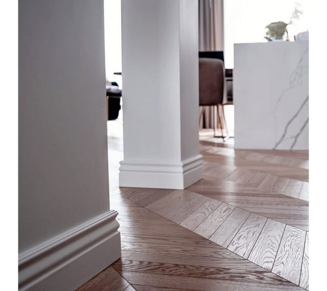 PROVISTON Sockelleiste Polystyrol, 15 x 120 x 2000 mm, Weiß, Kunststoff Fußleiste