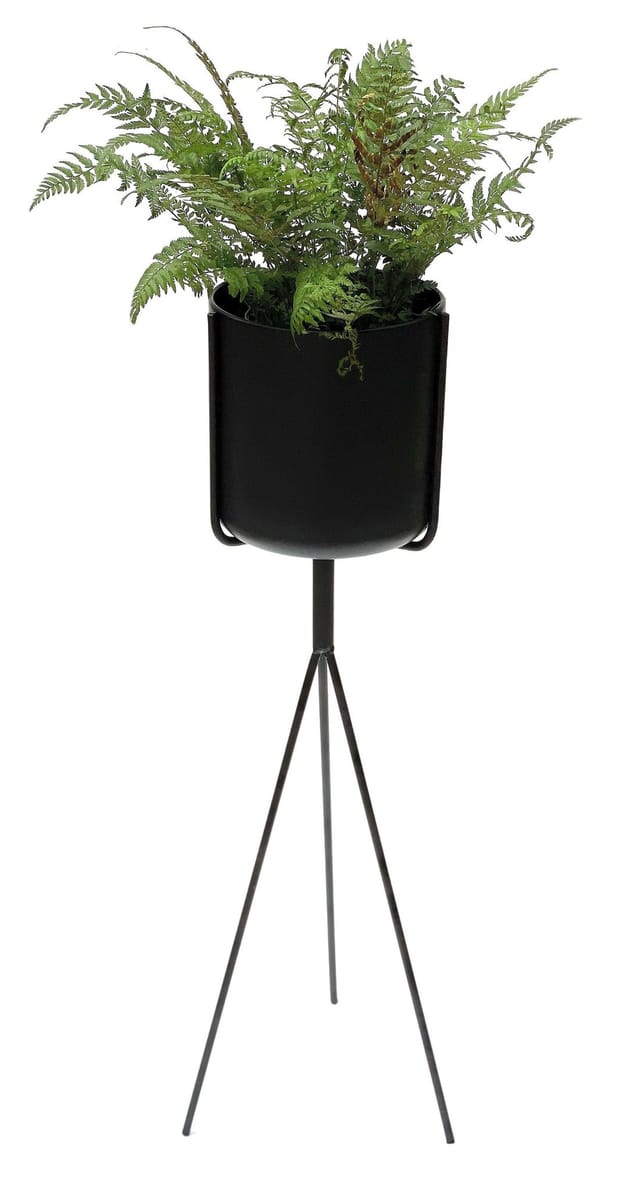 Dandibo - Blumenständer Mit Topf Metall Schwarz 80 Cm Blumenhocker 96022 Blumensäule Modern Pflanzenständer Pflanzenhocker