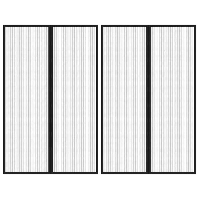 Vidaxl - Fliegengitter-türvorhänge 2 Stk. Magnet Schwarz 220x130 Cm