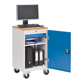 Bedrunka+Hirth Computerwagen mit Arbeitsplatte 1 Flügeltür
