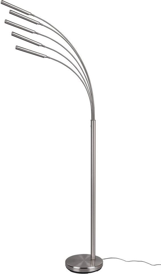 Led Stehleuchte Reed 5 Arme Metall Silber, Dimmbar - 195cm Hoch